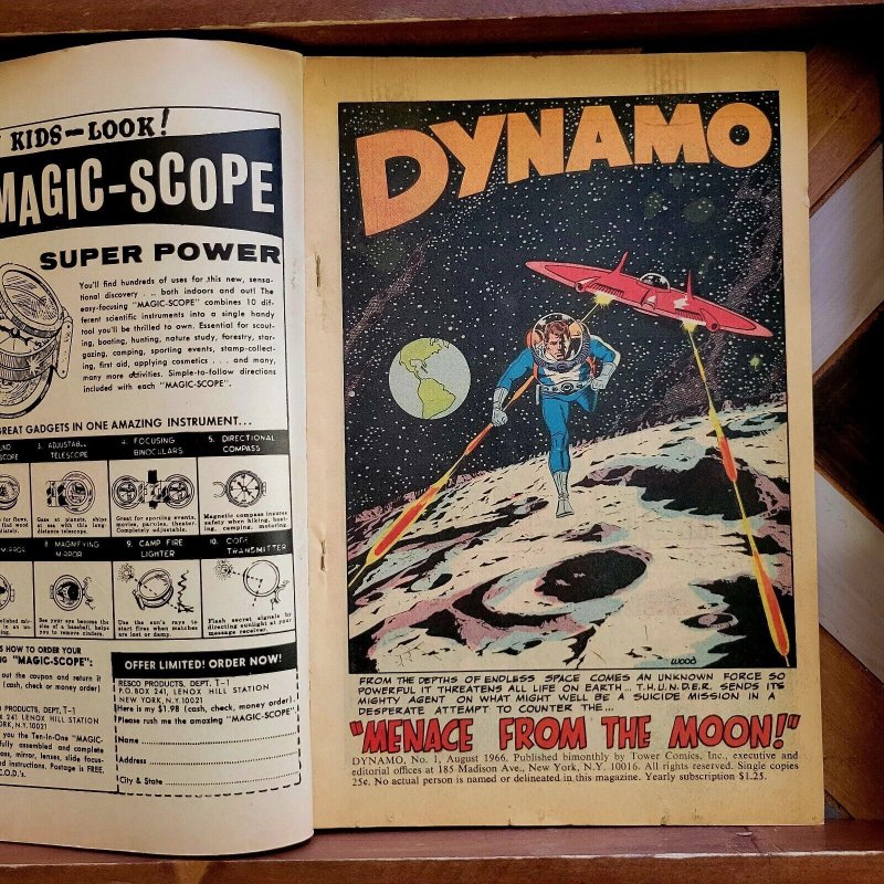 DYNAMO #1 VG/FN (Tower Action, 1966) Premiere issue, NoMan & Lightning cameos