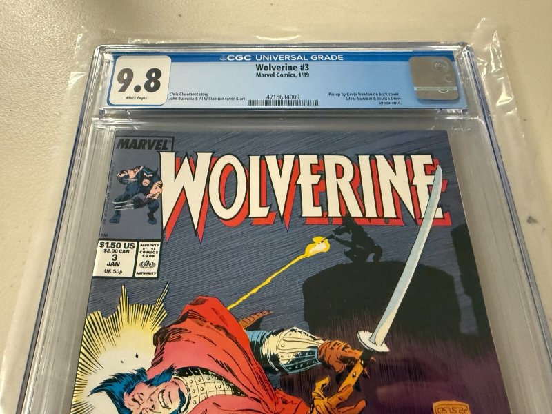 Wolverine # 3 CGC Graded 9.8 Marvel Comic Book 1989 X-Men Jessica Drew JH34