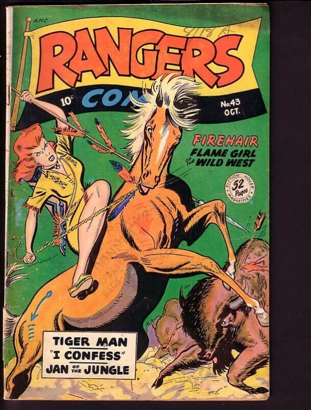 RANGERS COMICS #43-FIREHAIR-BLOODY BUFFALO COVER-GGA-FH VG