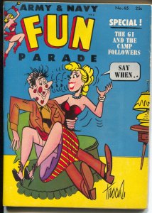 MAG: Fun Parade #65-Summer 1954-Service gags issue-cartoons-comic strips-FN