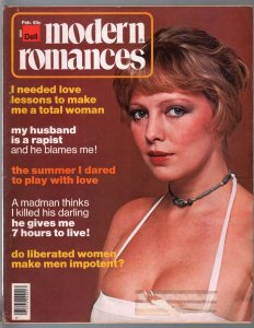 Modern Romances 2/1976-Dell-exploitation magazine-spicy pulp stories-pin-ups-VG
