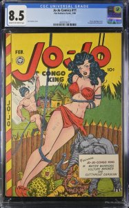 Jo-Jo Comics #11 CGC 8.5 (1948)- Great headlight cover -Classic bondage cover