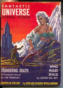 Fantastic Universe Science Fiction 6/1958-Virgil Finlay robot cover-CM Kornbl...