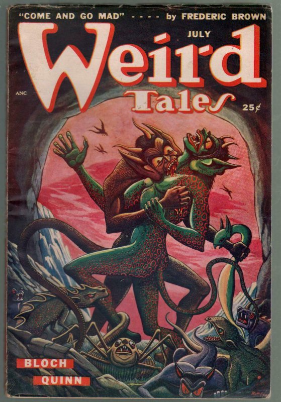 Weird Tales 7/1949-Matt Fox monster horror cover-Quinn-Lieber-FN/VF 