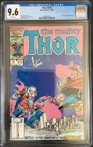 Thor #372 CGC 9.6 (Marvel 1986) -1st app of Time Variance Authority White Pages