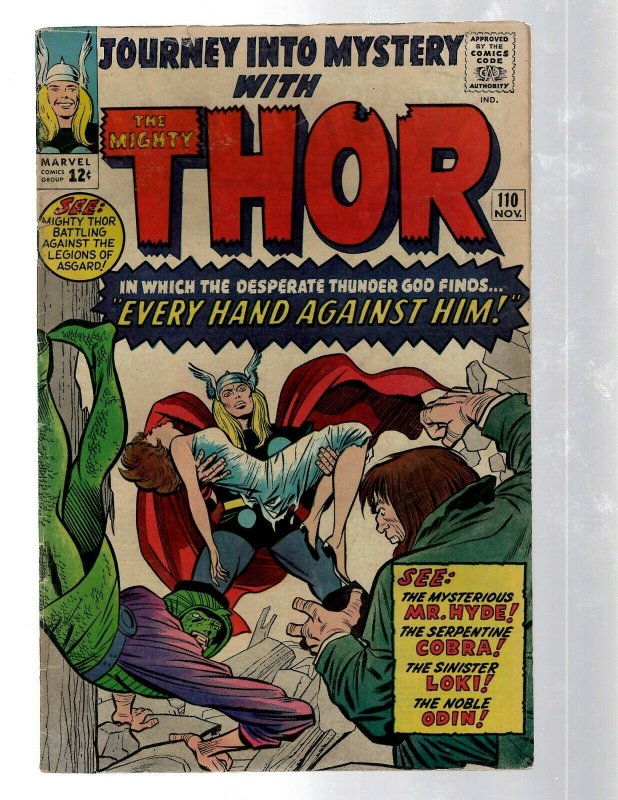 Journey Into Mystery # 110 FN Marvel Comic Book Thor Loki Odin Asgard Sif RB8