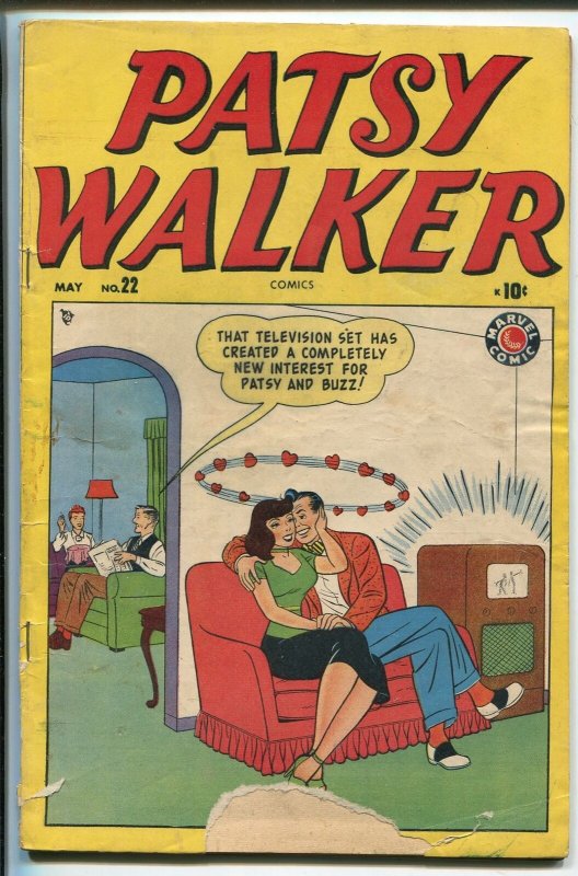 PATSY WALKER #22 1949-ATLAS-TV SET COVER-JEANIE-KURTSMAN-GOOD GIRL ART-good