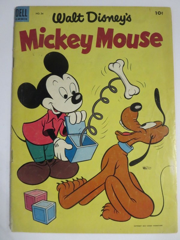 MICKEY MOUSE 34 G-VG  2/1954 Dell Comics COMICS BOOK