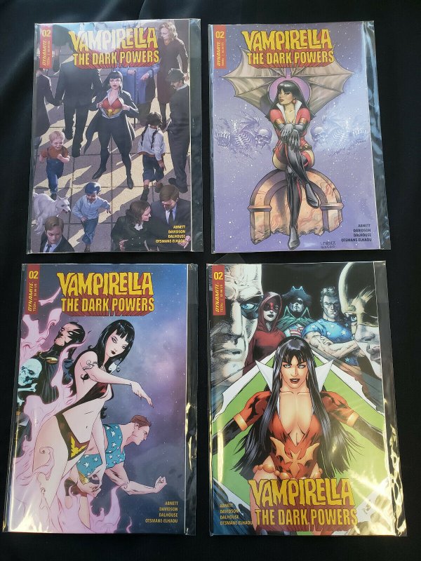 VAMPIRELLA: THE DARK POWERS 4PC (VF) ISSUE #2, 4 COPIES, COVERS A ,B, C, D 2020