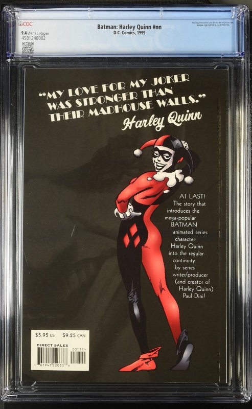 Batman Harley Quinn 1 NN Cgc 9.4 dc Comics 1999 1st Print