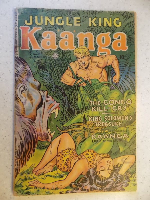 KAANGA JUNGLE KING # 8 FICTION HOUSE GOLDEN AGE ACTION ADVENTURE 1951