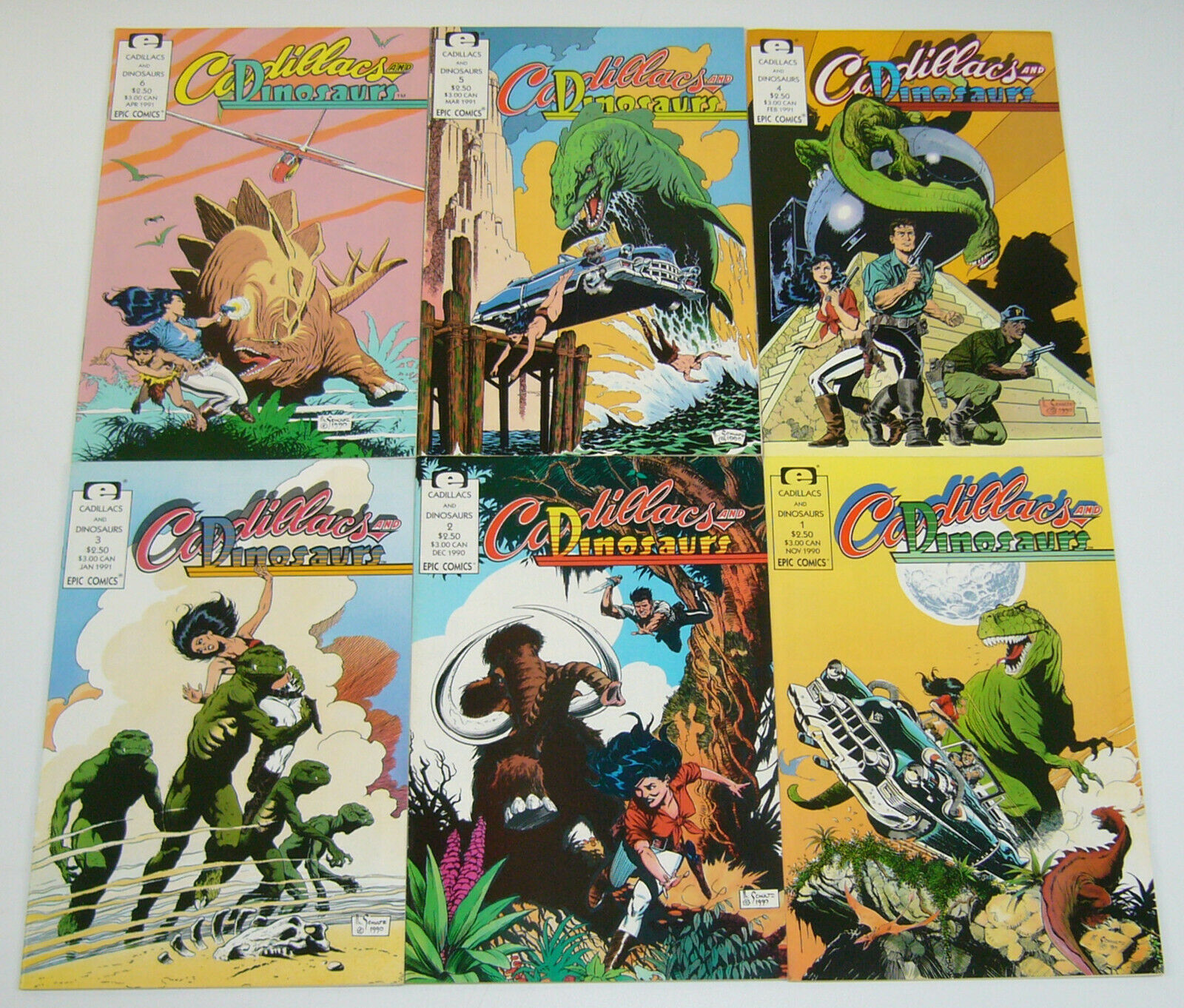 Cadillacs And Dinosaurs 1 6 Vfnm Complete Series Xenozoic Tales Mark Schultz Set Comic Books 5777