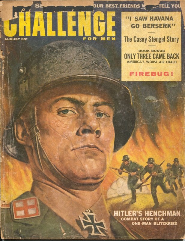 Challenge For Men 8/1959-Almat-nazi0Mel Crair-Casey Stengel-Civil War=pulp-P 