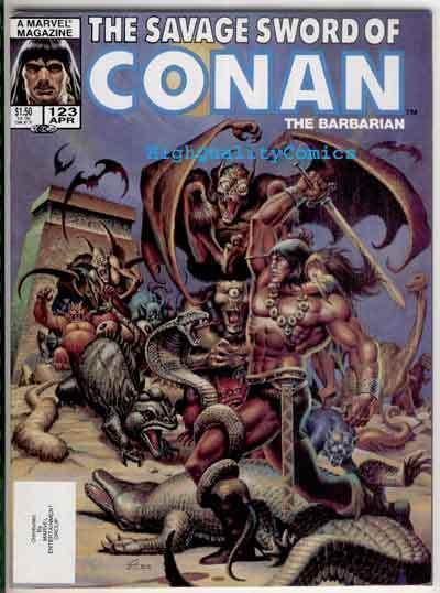 SAVAGE SWORD of CONAN #123, NM, Ernie Chan, Warrior, Demons , more in store