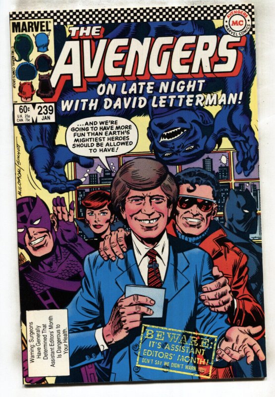 AVENGERS #239-Marvel Comic Book DAVID LETTERMAN-VF/NM