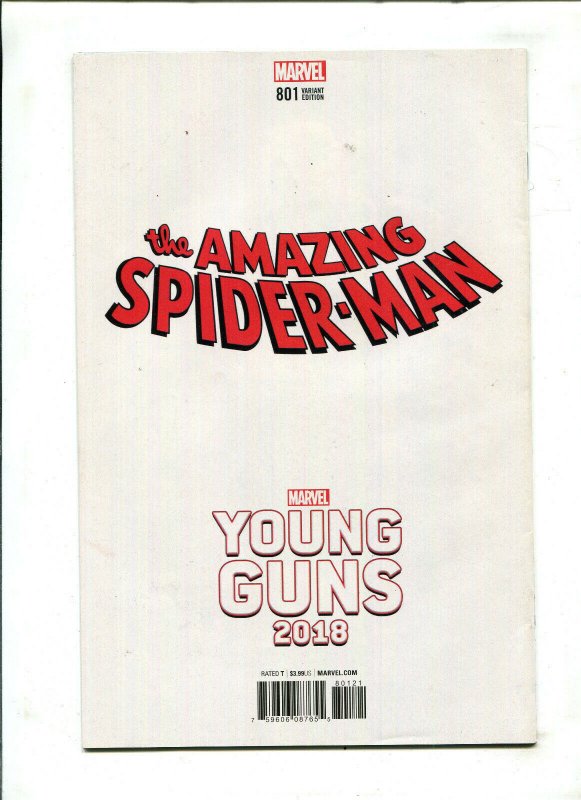AMAZING SPIDER-MAN 801 2018 MARVEL YOUNG GUNS VARIANT (9.2) DAN SLOTT SIGNED