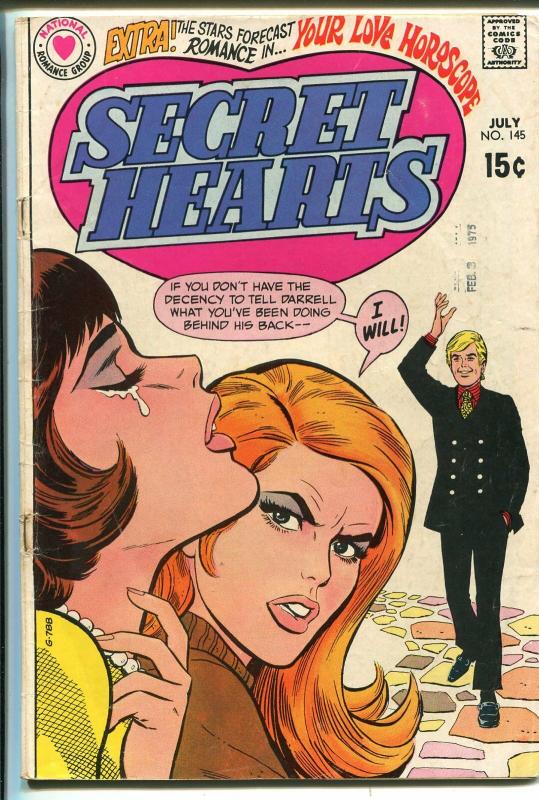 Secret Hearts #145 1970-DC-classic DC romance-spicy art--VG