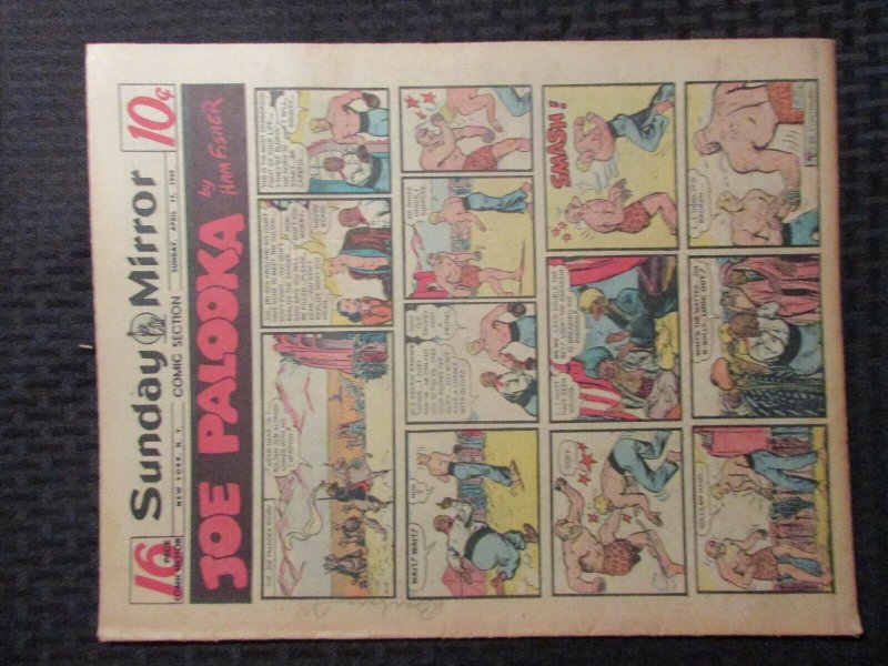 1949 April 17 Sunday Mirror Comic Section VG+ 4.5 Superman / Joe Palooka 16pgs