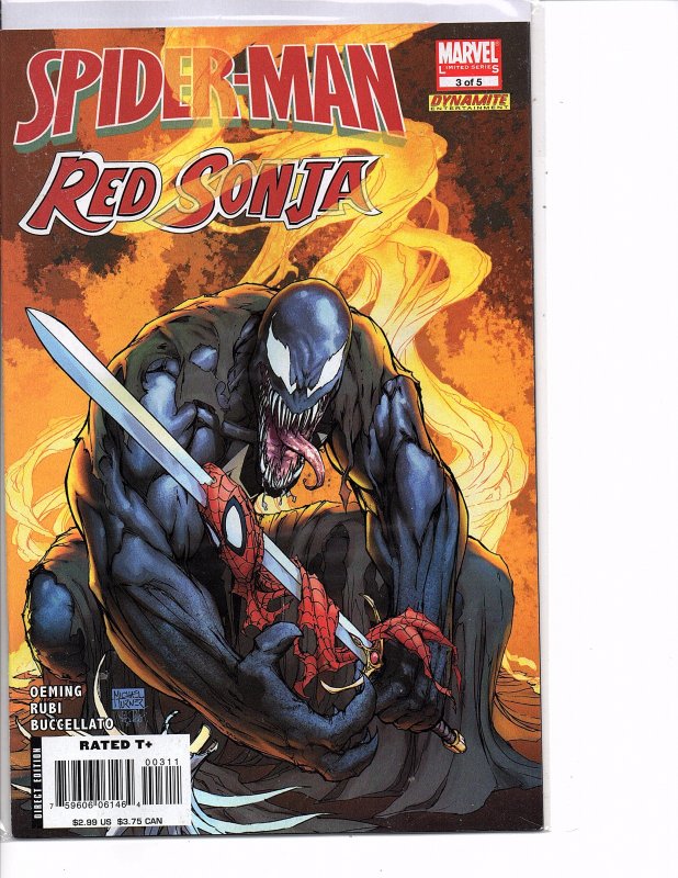 Marvel/Dynamite Comics Spider-Man / Red Sonja #3 Venom Michael Turner Cover