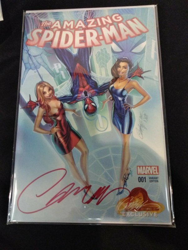 Amazing Spider-Man #1 J SCOTT CAMPBELL EXCLUSIVE VARIANT 2015 *SIGNED* W/ COA 