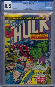 INCREDIBLE HULK #172 CGC 8.5 JUGGERNAUT VS HULK X-MEN HERB TRIMPE 