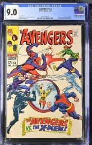 Avengers #53 1968 Marvel Comics CGC 9.0 vs X-Men White Pages