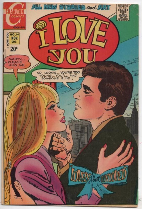 I LOVE YOU #91, VF, Charlton, Lovely Unloved, 1971