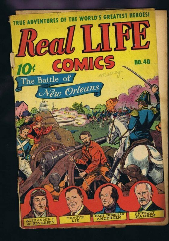 Real Life Comics #40 ORIGINAL Vintage 1947 Nedor Golden Age Bob Feller