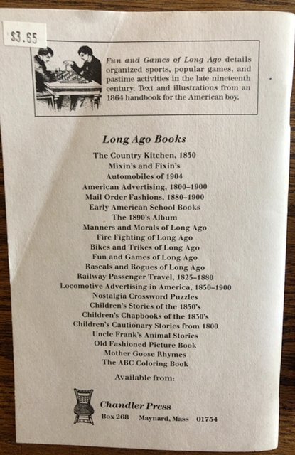 Fun& Games of long ago 1988 paperback