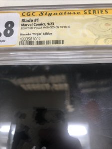 Blade (2023) # 1 (CGC 9.8 SS) Signed Peach Momoko • Marvel Comics • Virgin