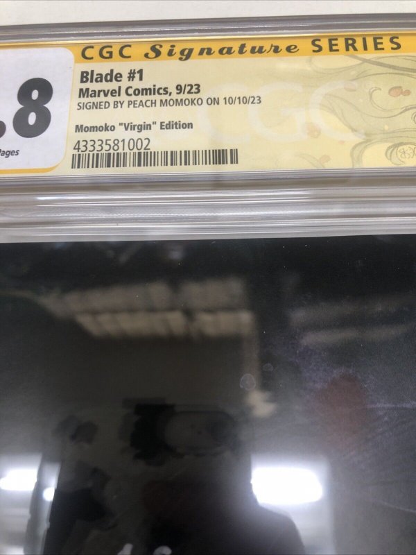 Blade (2023) # 1 (CGC 9.8 SS) Signed Peach Momoko • Marvel Comics • Virgin