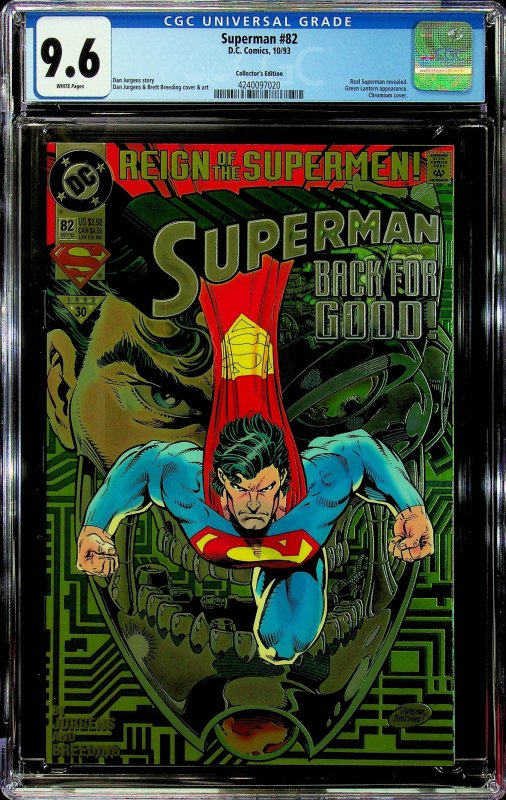 Superman #82 (1993) Collector's Ed. - CGC 9.6 - Cert#4240097020