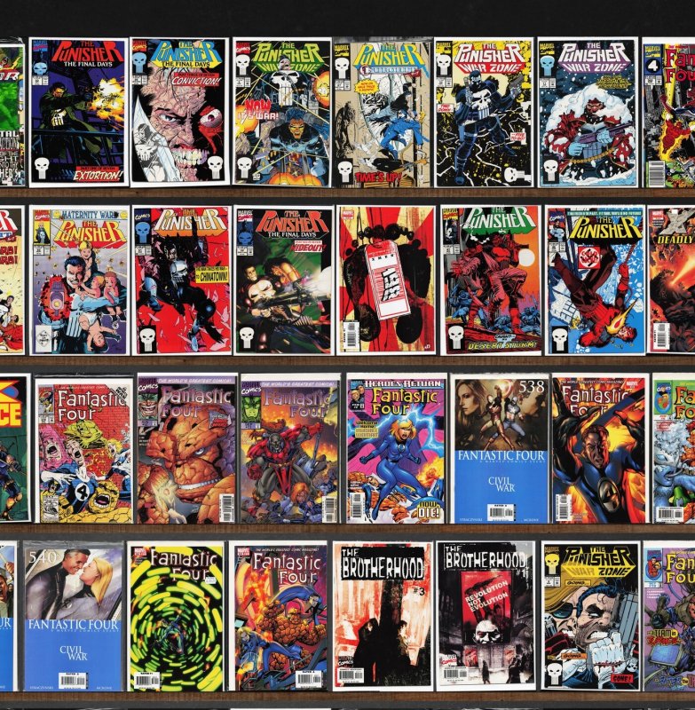 Huge Lot 150+ Comics with Fantastic Four, The Punisher, X-Force & More!