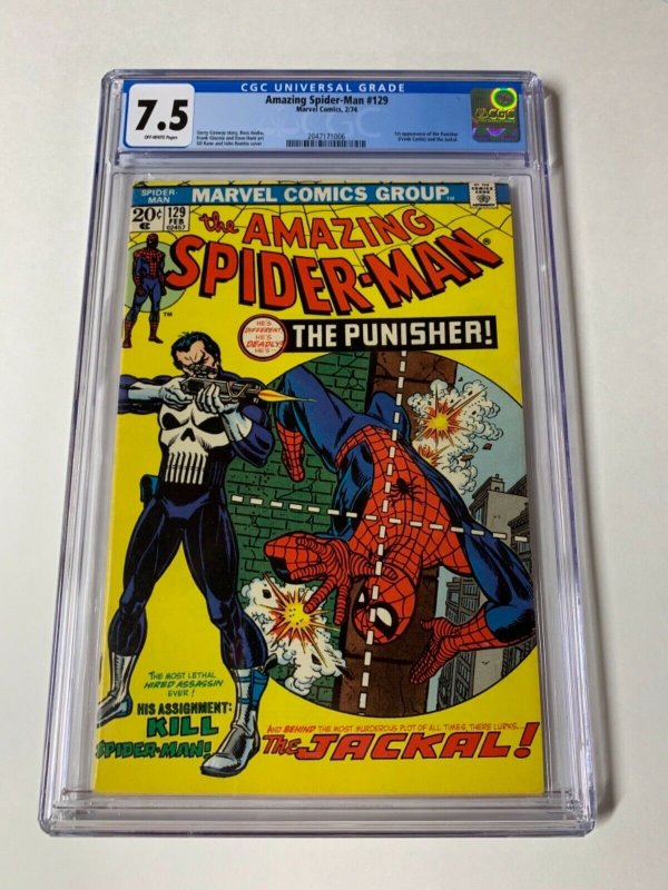 The Amazing Spider-Man 129 Cgc 7.5 1st Jackal ! 1st Punisher Marvel Bronze age