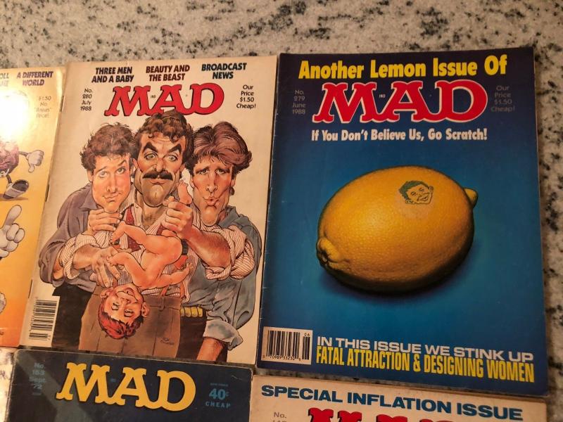 Lot Of 8 Mad Magazines # 145 153 277 278 279 280 281 282 Humor Parody Comedy JW1