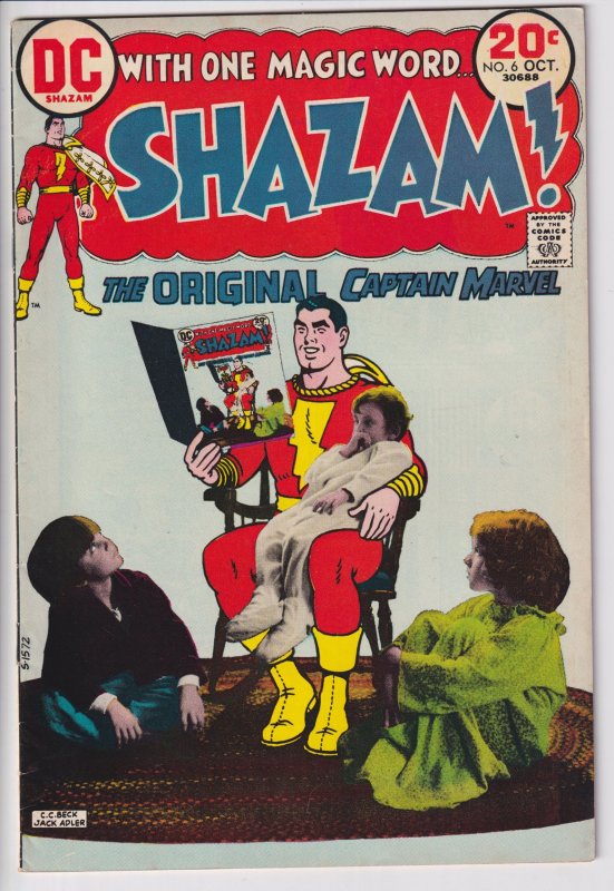 SHAZAM #6 (Oct 1973) VGF 5.0 cream to white