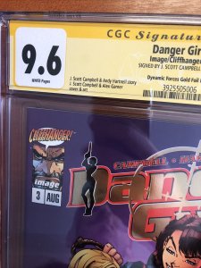 Danger Girl # 3 (CGC SS 9.6) Signed By J. Scott Campbell!!