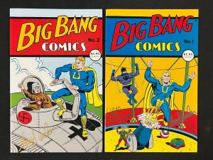 BIG BANG COMICS #1-2 - CHRIS ECKER COVER/ SIGNED BY TWO - 2PC LOT (9/9.2) 1994