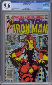 IRON MAN #170 CGC 9.6 1ST JAMES RHODES AS IRON MAN WHITE PAGES NEWSSTAND 