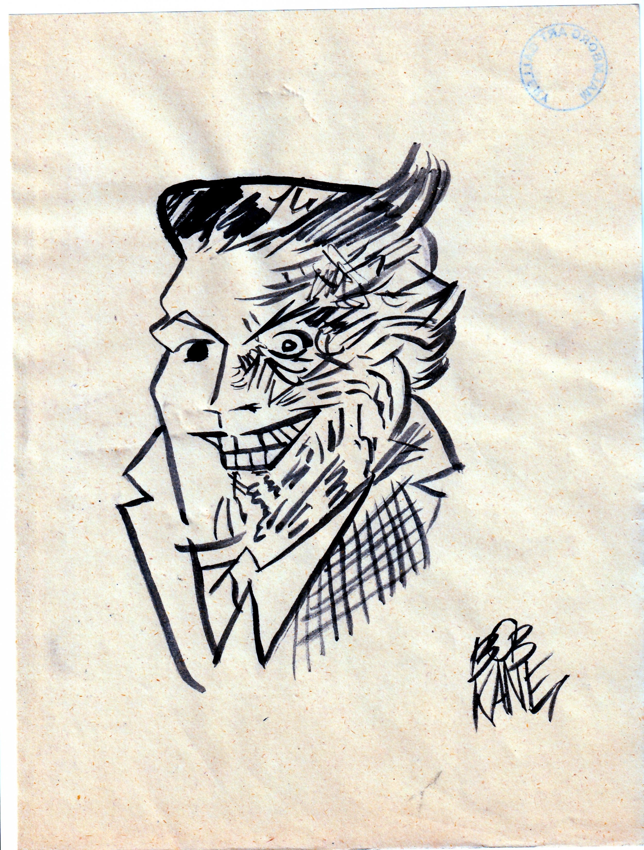 Autographed Bob Kane Original Artwork(No C.O.A.) Comic Collectibles