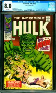 Incredible Hulk #102 CGC Graded 8.0 Origin of Hulk Retold