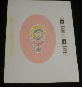 HAPPY BIRTHDAY Cute Blonde Girl Ballarina 6x7.5 Greeting Card Art #9212