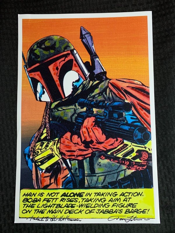 STAR WARS Boba Fett 11.75x17.75 Poster (Tribute to Al Williamson) SIGNED