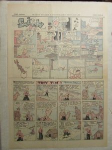 1943 May 2 SUNDAY COMIC PAGE 15x21 FN 6.0 Popeye / Smitty / Tiny Tim