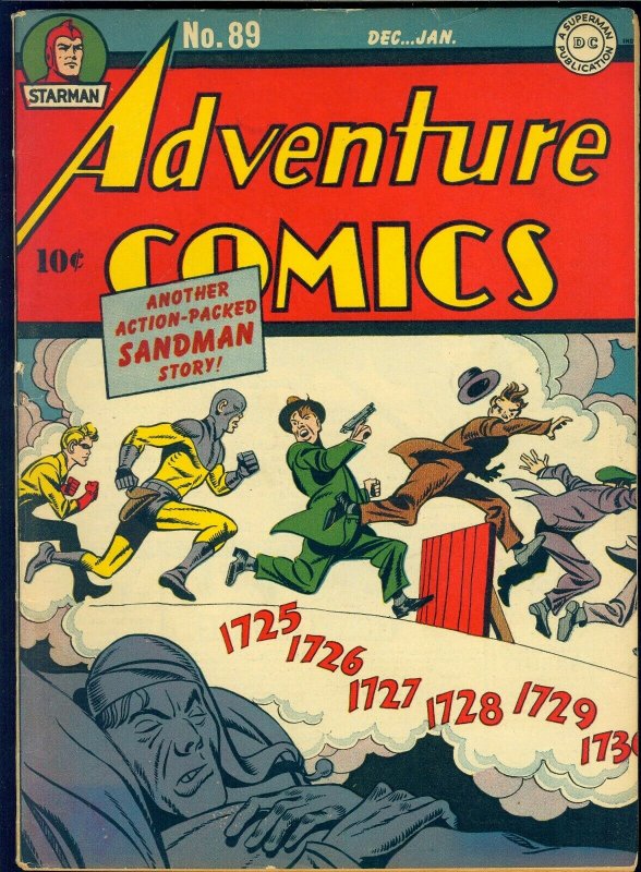 Adventure Comics #89 1943/44 Classic Sandman Cover! Signed by Jack Kirby! VG-FN