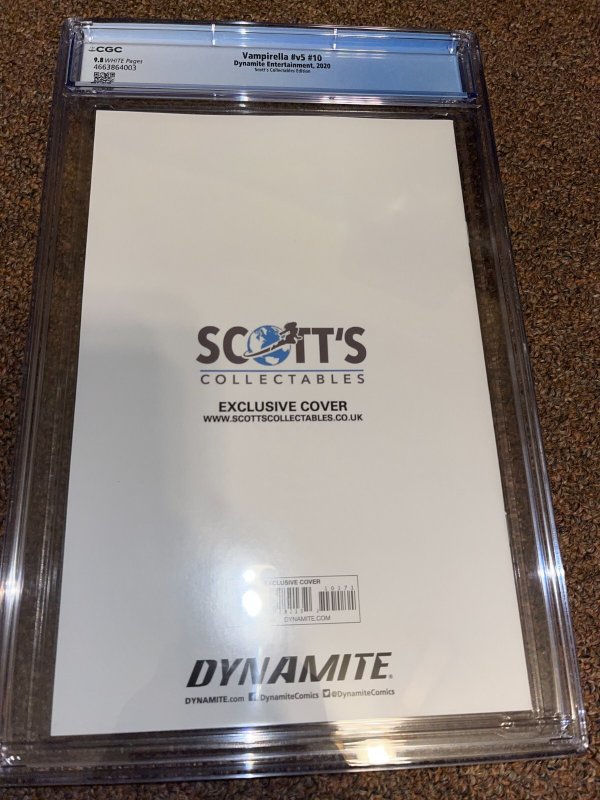 Vampirella Vol 5 #10 (2020), Virgin Cover, Rare Scott's Parrillo Variant CGC 9.8