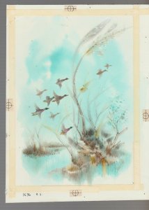 FATHERS BIRTHDAY Flock of Ducks w/ Lake Blue Sky 6x8.25 Greeting Card Art #7636 