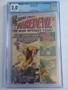 Daredevil #1 -  1st Appearance Daredevil Fogey Karen Page - KEY - 1964 - CGC 2.0
