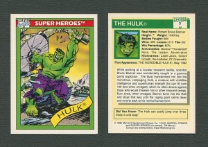 1990 Marvel Comics Card  #3 (Hulk) / NM-MT