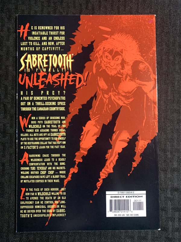 1998 SABRETOOTH Back to Nature SC VF 8.0 1st Marvel Comics